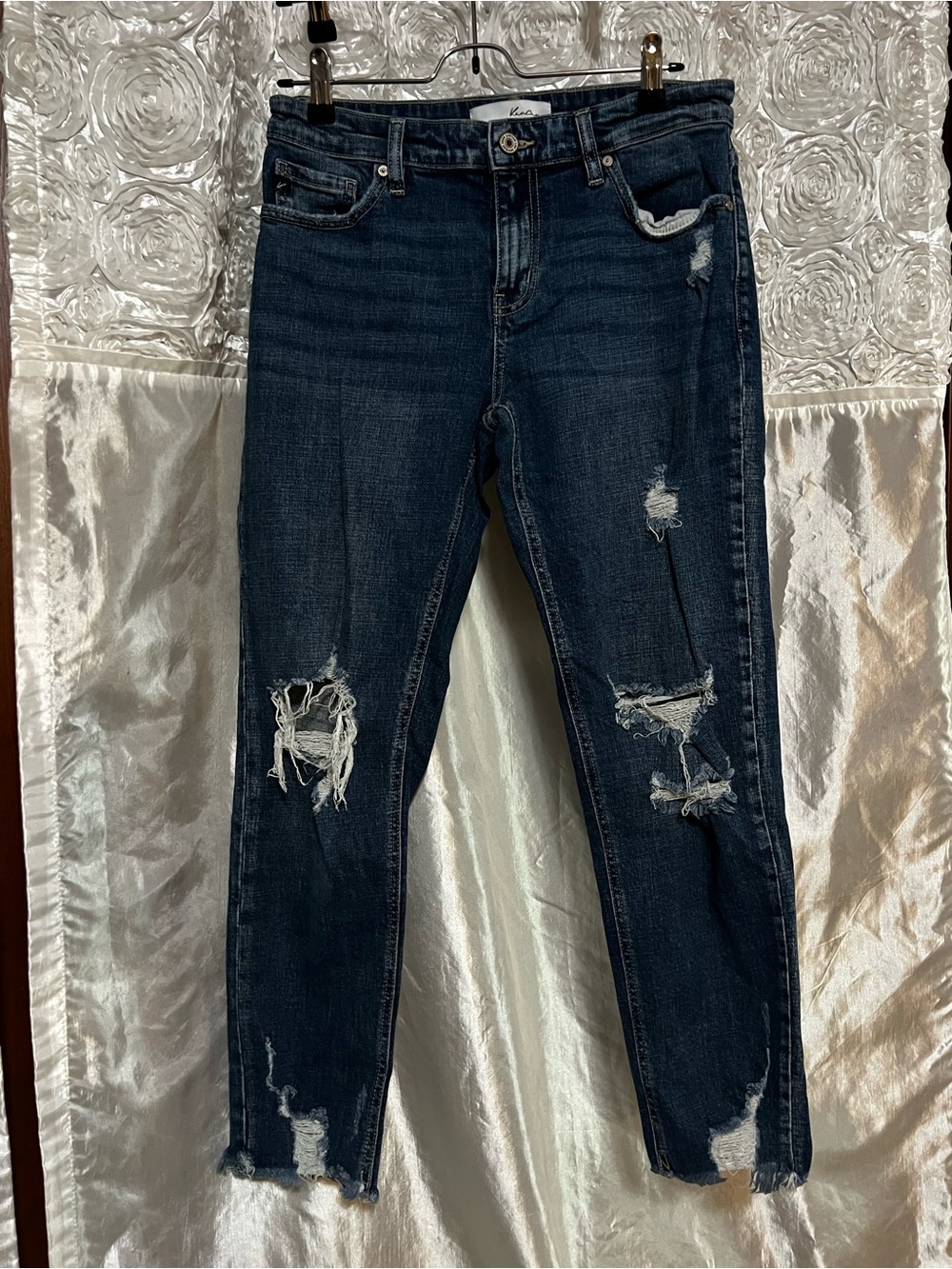 KanCan Dark Indigo Distressed Skinny Jeans